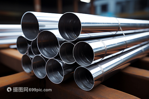 木桌上的鋼管與圓鋼 材質與用途的對比